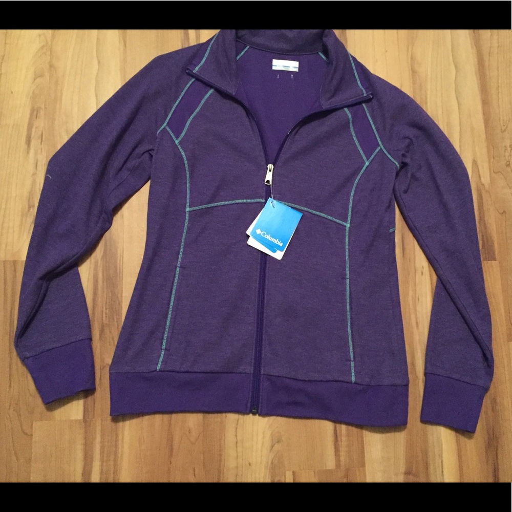 Columbia Zip Up Sweater, size small, NWT, purple